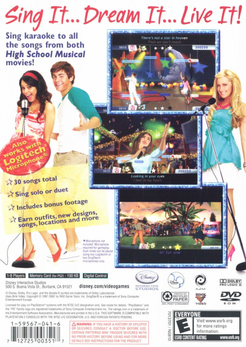 High School Musical : Sing It! — Box back
