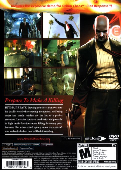 Hitman : Blood Money — Box back
