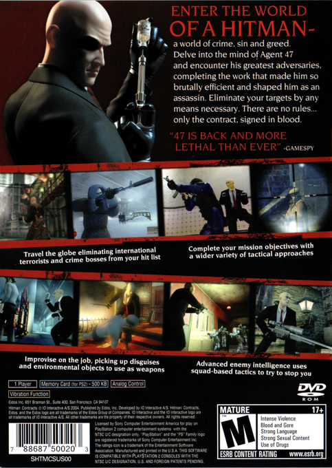 Hitman : Contracts — Box back
