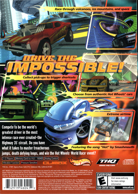 Hot Wheels : World Race — Box back