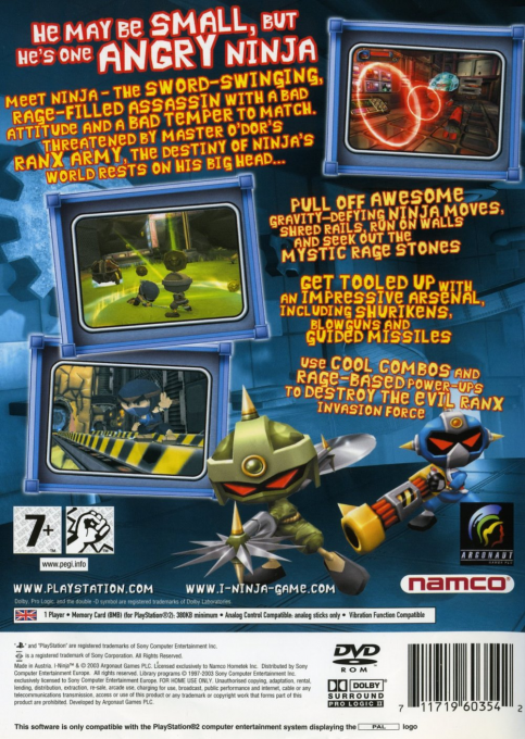 I-Ninja — Box back