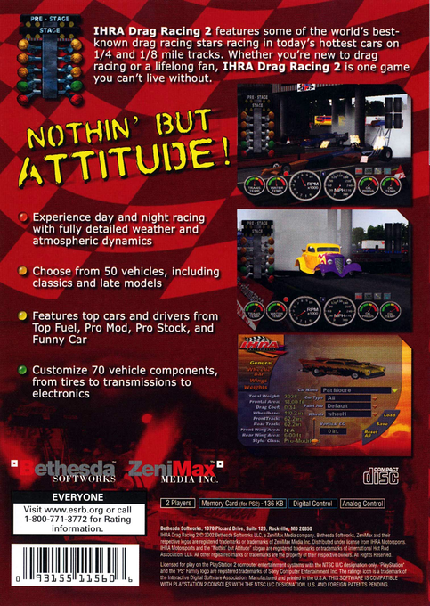 IHRA Drag Racing 2 — Box back