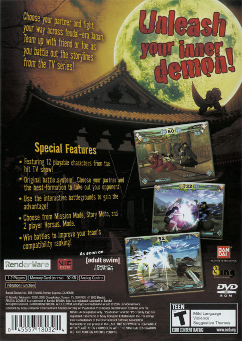 Inuyasha : Feudal Combat — Box back