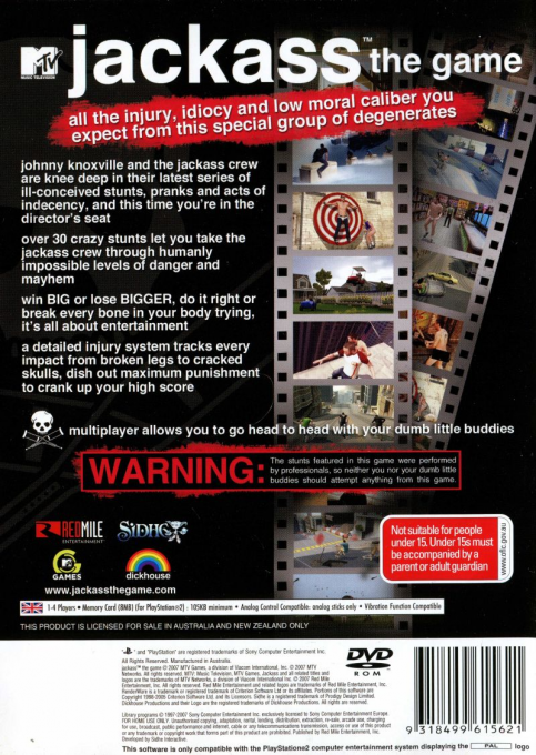 Jackass : The Game — Box back