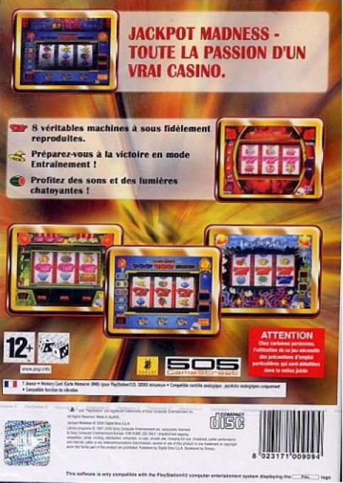 Jackpot Madness — Box back