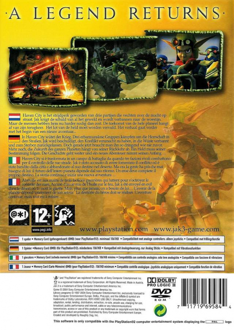 Jak 3 — Box back
