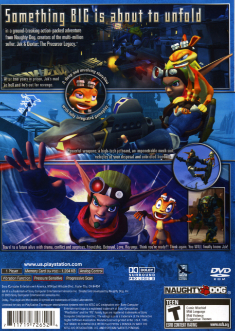 Jak II — Box back