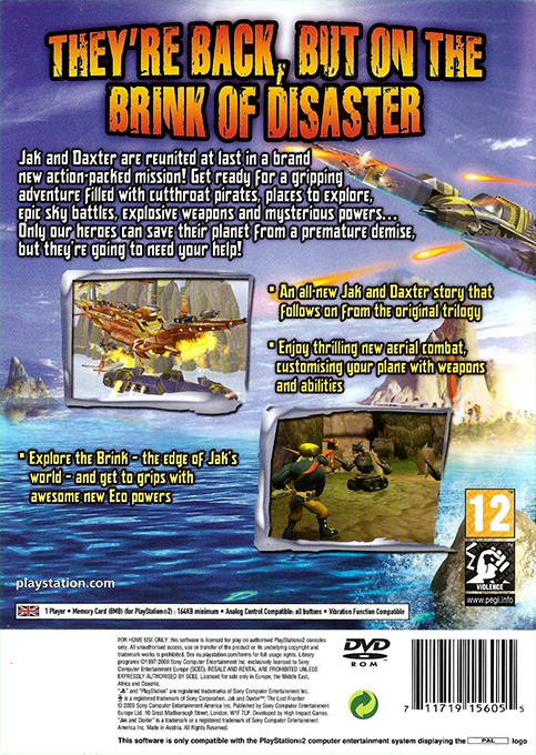 Jak and Daxter : The Lost Frontier — Box back
