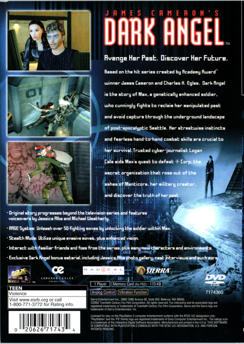 James Cameron's Dark Angel — Box back