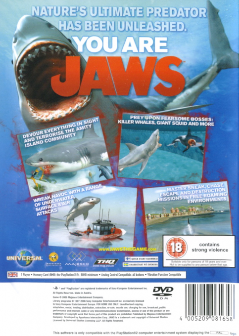 Jaws Unleashed — Box back