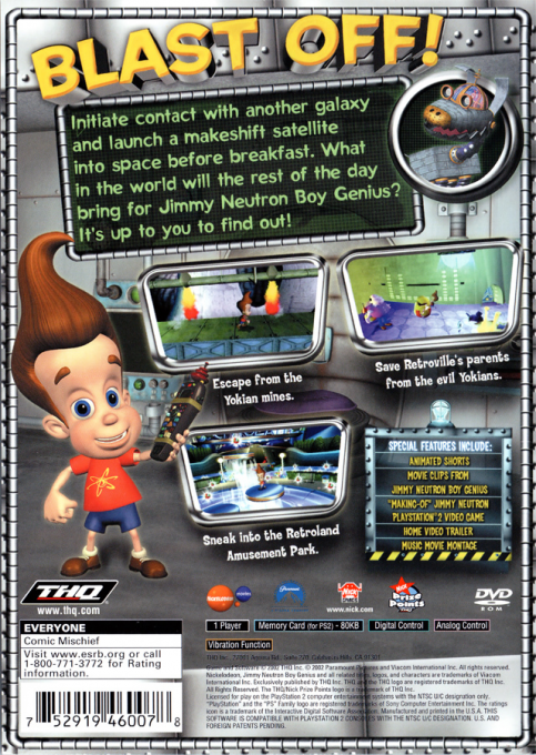 Jimmy Neutron : Boy Genius — Box back