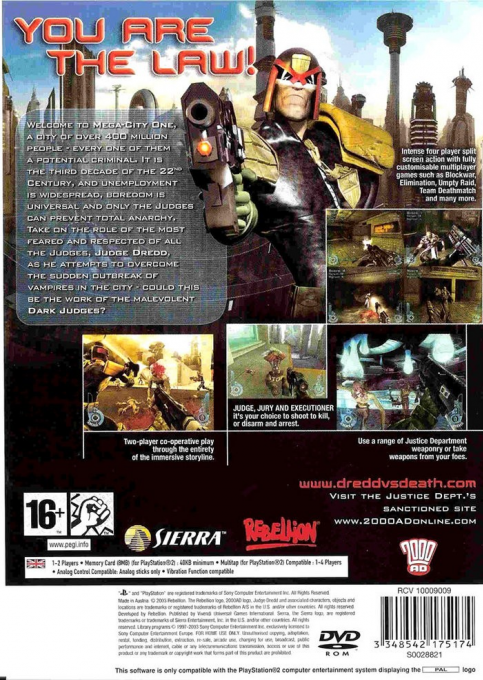 Judge Dredd : Dredd vs. Death — Box back
