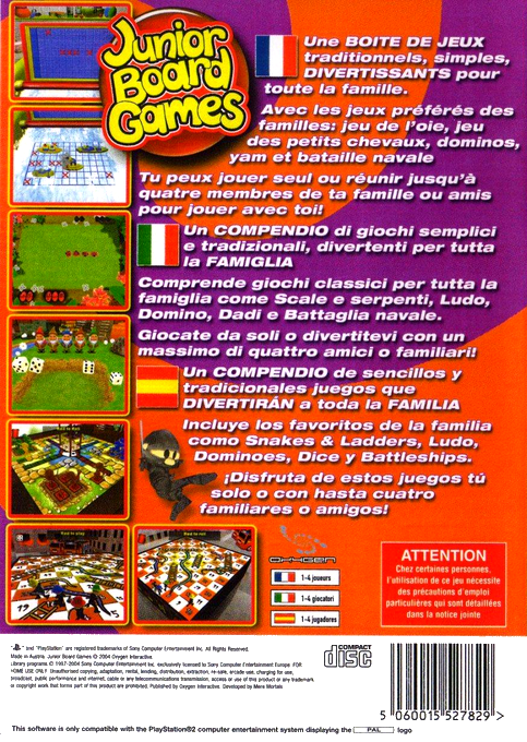Junior Board Games — Box back