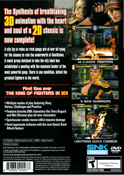 KOF : Maximum Impact — Box back