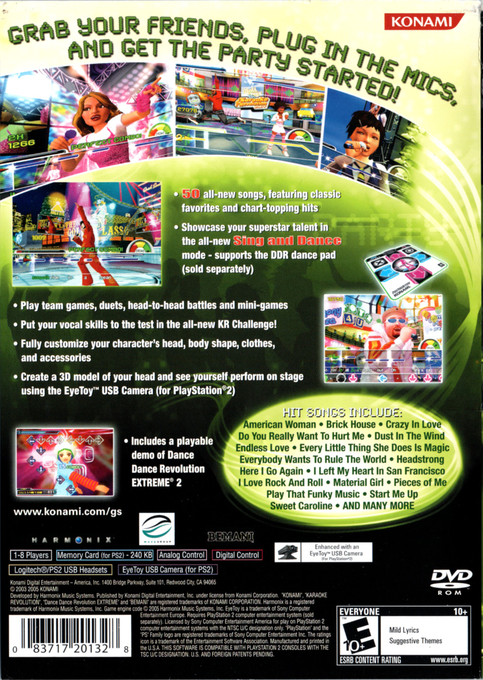 Karaoke Revolution Party — Box back