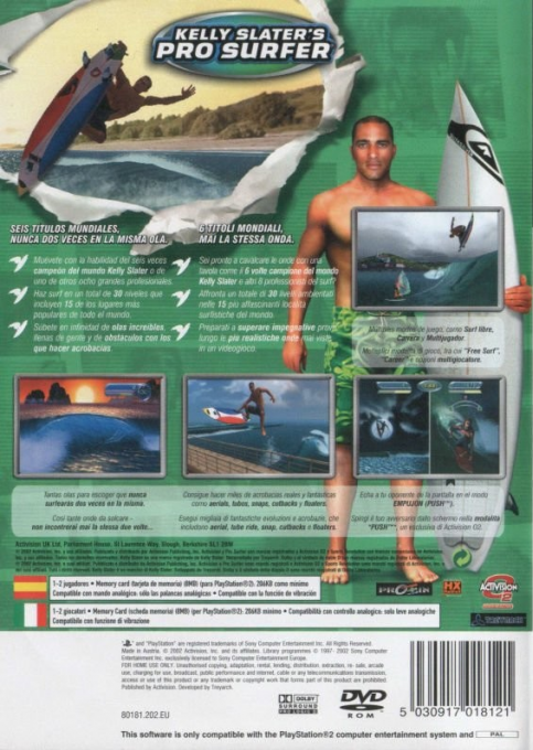 Kelly Slater's Pro Surfer — Box back