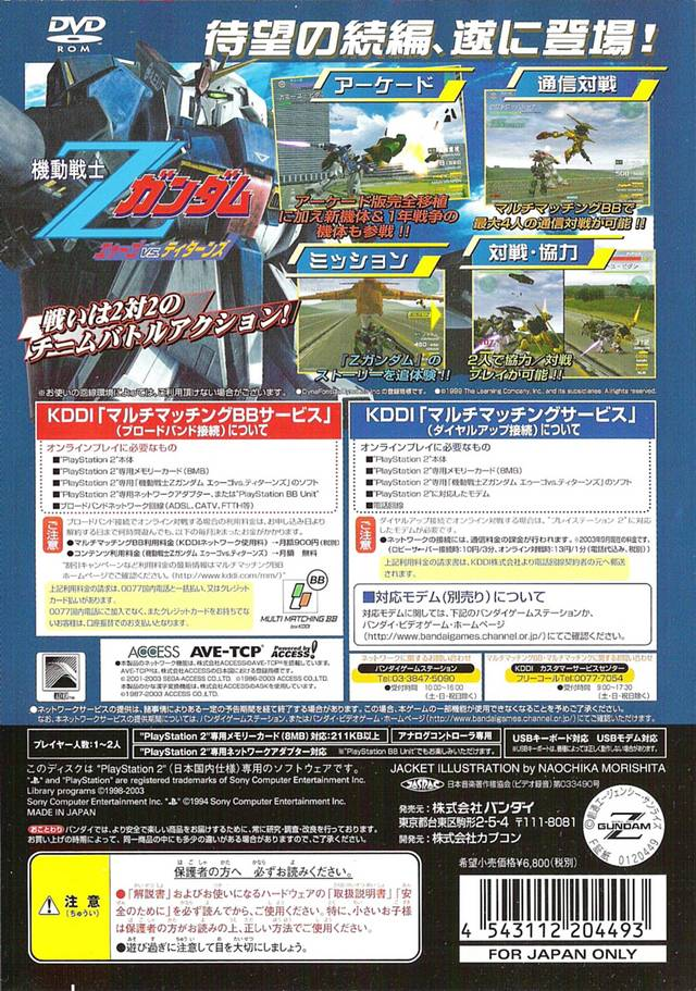 Kidou Senshi Z Gundam : AEUG vs. Titans — Box back