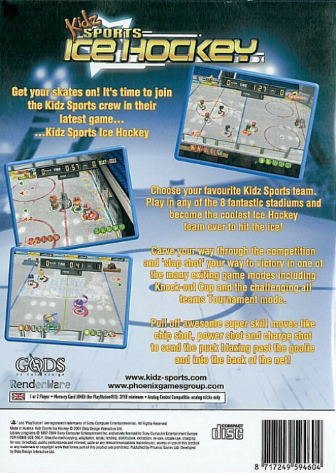Kidz Sports Ice Hockey — Box back