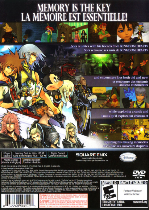 Kingdom Hearts : Re-Chain of Memories — Box back