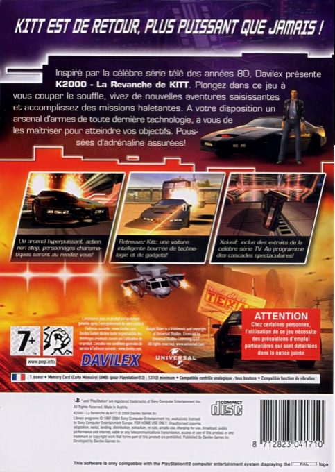 Knight Rider 2 : The Game — Box back