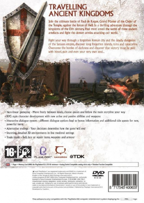 Knights of the Temple II — Box back