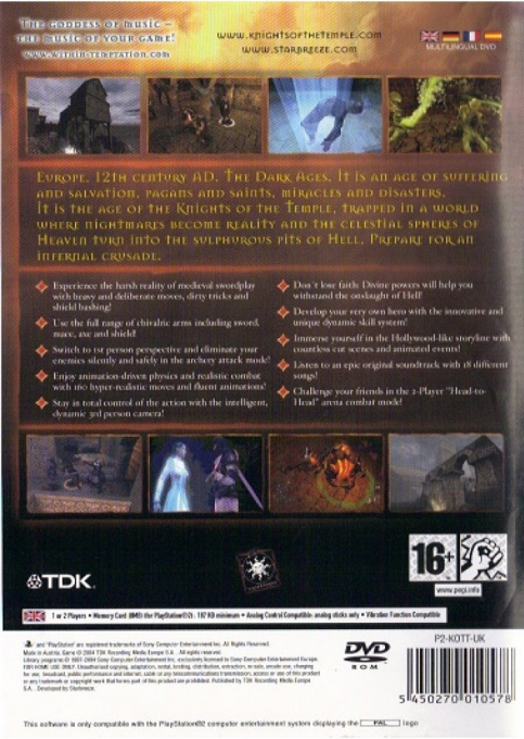 Knights of the Temple : Infernal Crusade — Box back