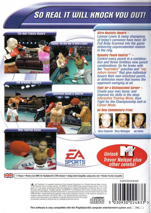 Knockout Kings 2001 — Box back