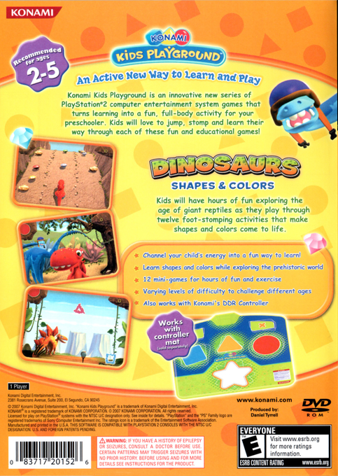 Konami Kids Playground : Dinosaurs, Shapes & Colors — Box back