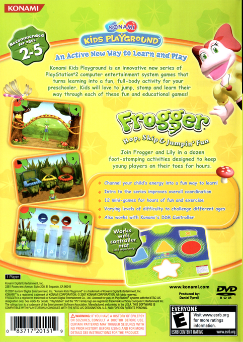 Konami Kids Playground : Frogger, Hop, Skip & Jumpin' Fun — Box back