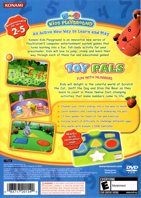 Konami Kids Playground : Toy Pals Fun with Numbers — Box back