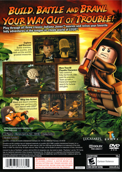 LEGO Indiana Jones : The Original Adventures — Box back