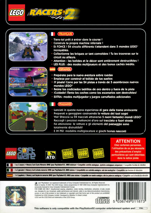LEGO Racers 2 — Box back
