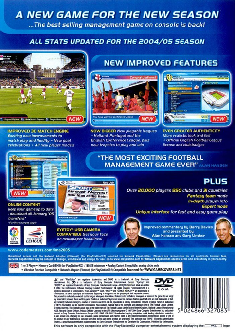 LMA Manager 2005 — Box back