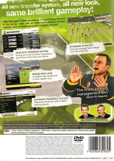 LMA Manager 2006 — Box back