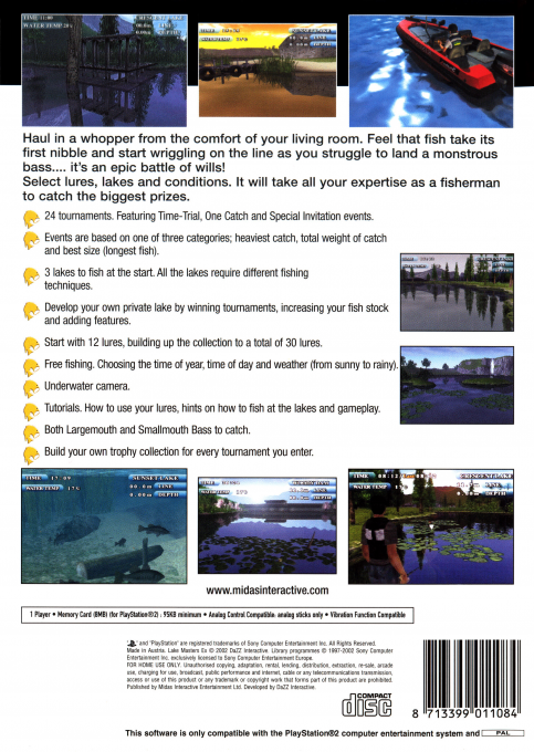Lake Masters EX — Box back
