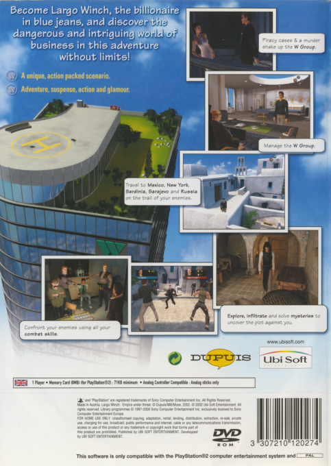 Largo Winch : Empire Under Threat — Box back