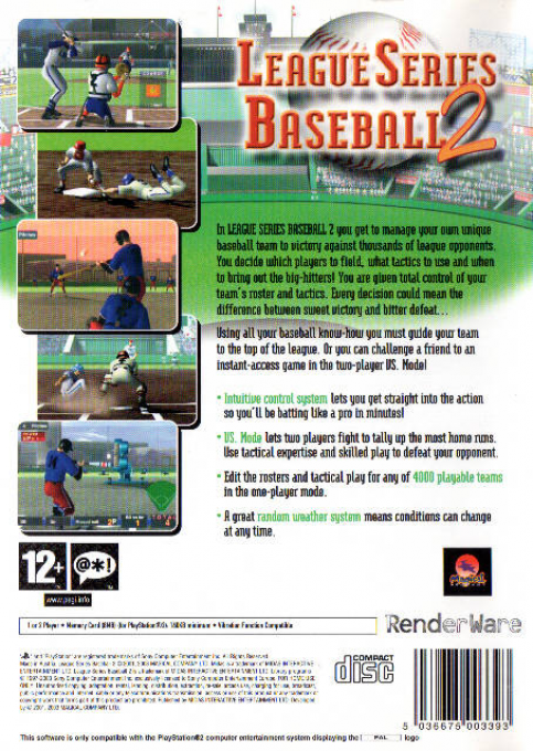 League Series Baseball 2 — Box back
