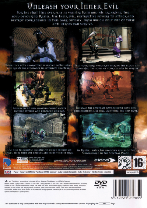 Legacy of Kain : Defiance — Box back