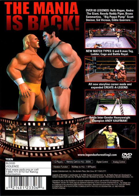 Legends of Wrestling II — Box back