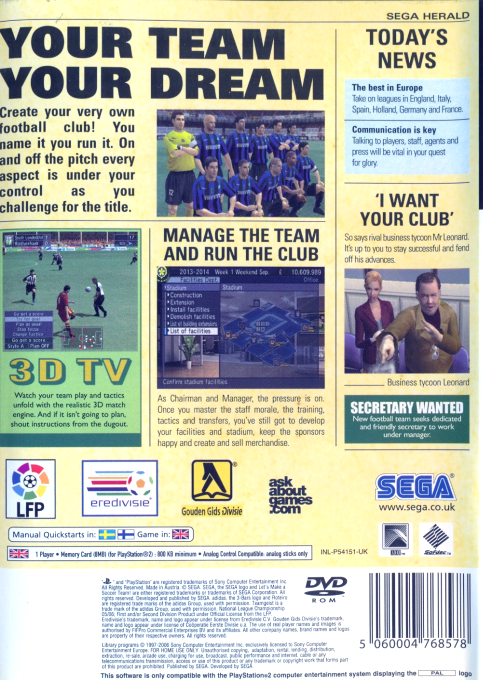 Let's Make a Soccer Team! — Box back