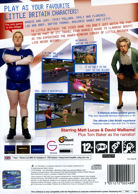 Little Britain : The Video Game — Box back