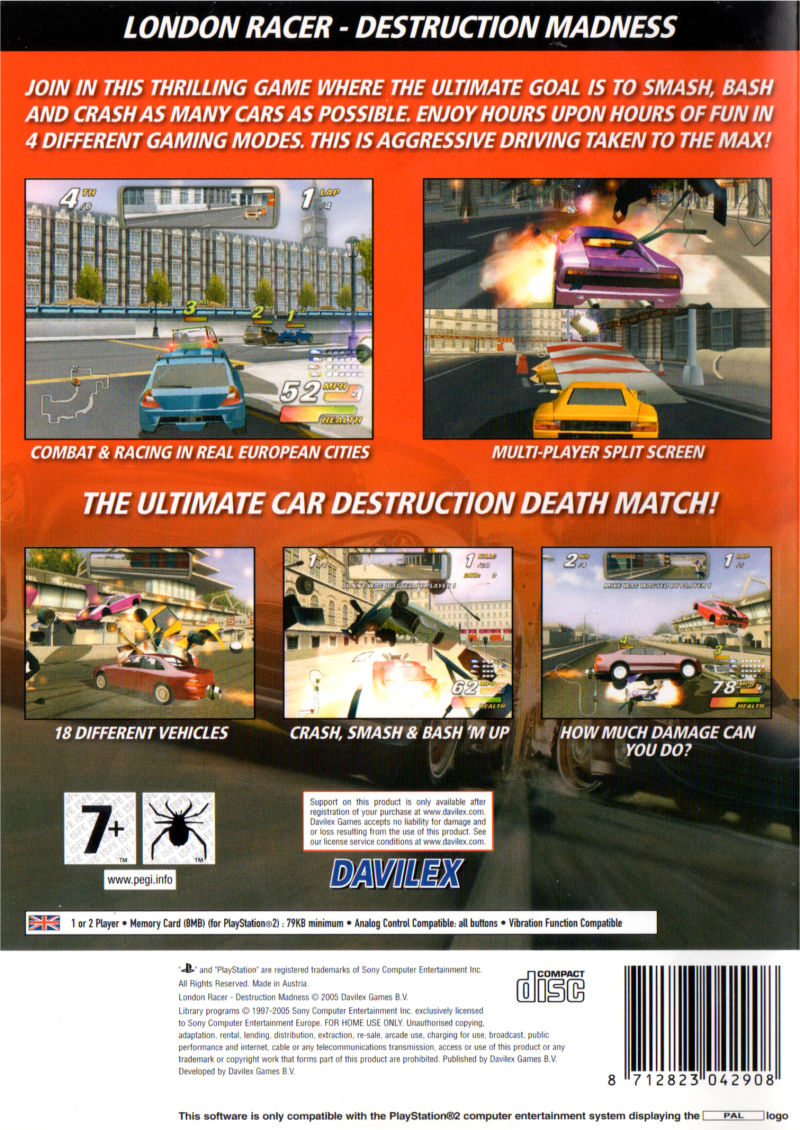 London Racer : Destruction Madness — Box back