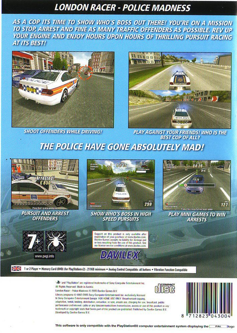 London Racer : Police Madness — Box back