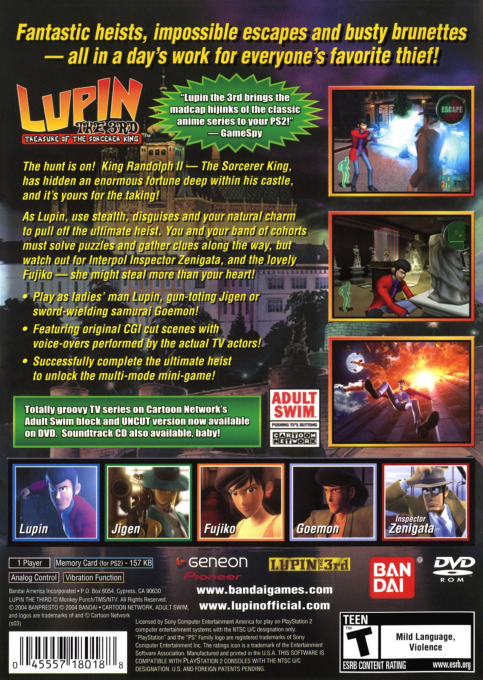 Lupin the 3rd : Treasure of the Sorcerer King — Box back