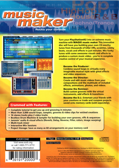 MAGIX Music Maker — Box back