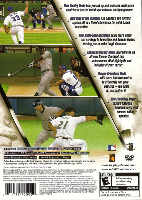 MLB 06: The Show — Box back