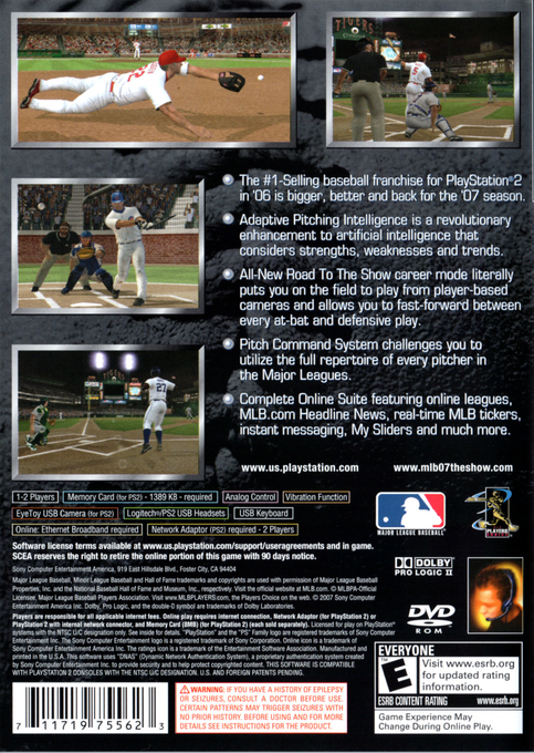 MLB 07 : The Show — Box back