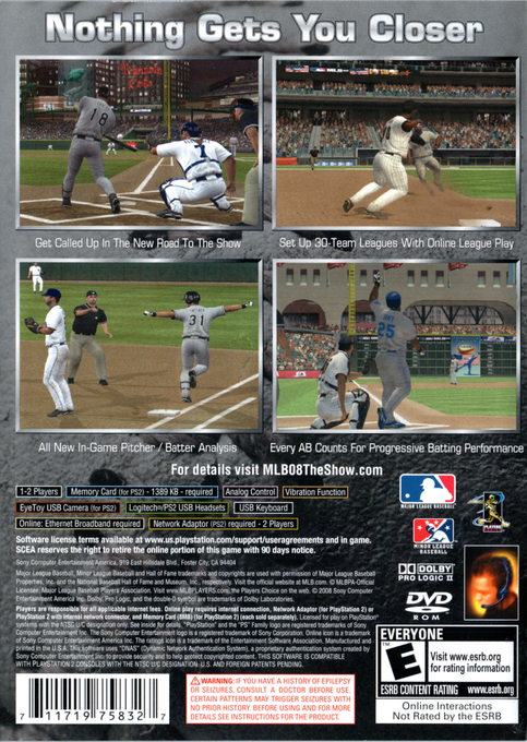 MLB 08 : The Show — Box back