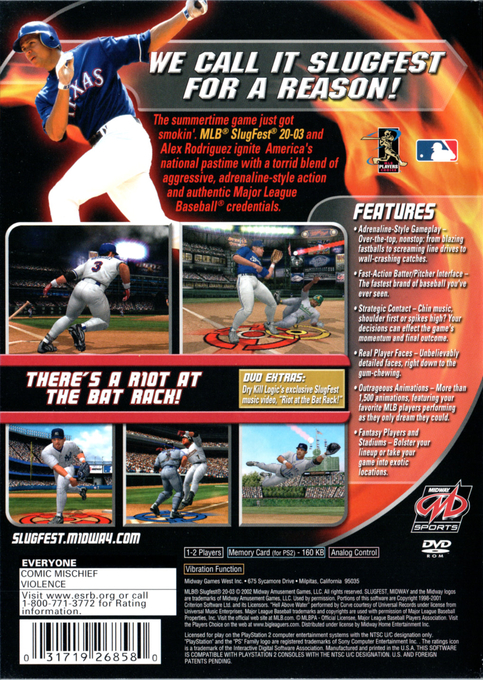 MLB SlugFest 20-03 — Box back