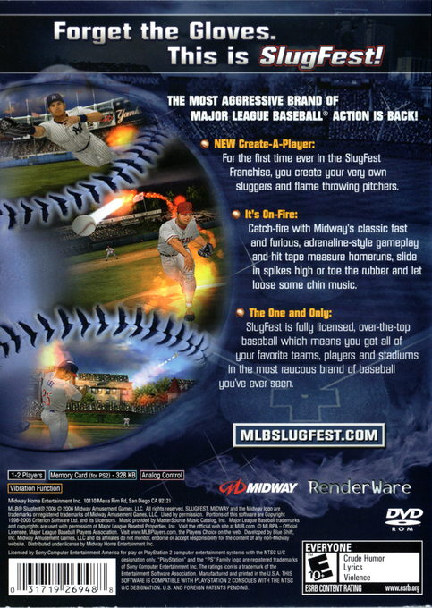 MLB SlugFest 2006 — Box back